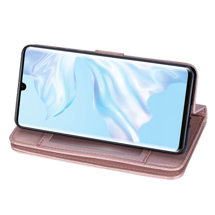 For Huawei P30 Pro Ultra-thin 9 Card Horizontal Flip Leather Case, with Card Slots & Holder & Lanyard