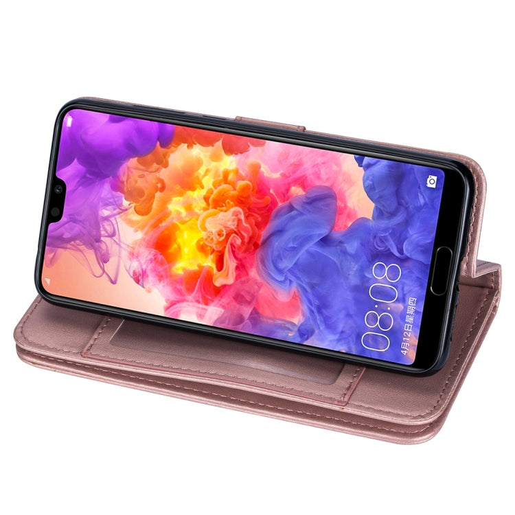 For Huawei P20 Ultra-thin 9 Card Horizontal Flip Leather Case, with Card Slots & Holder & Lanyard