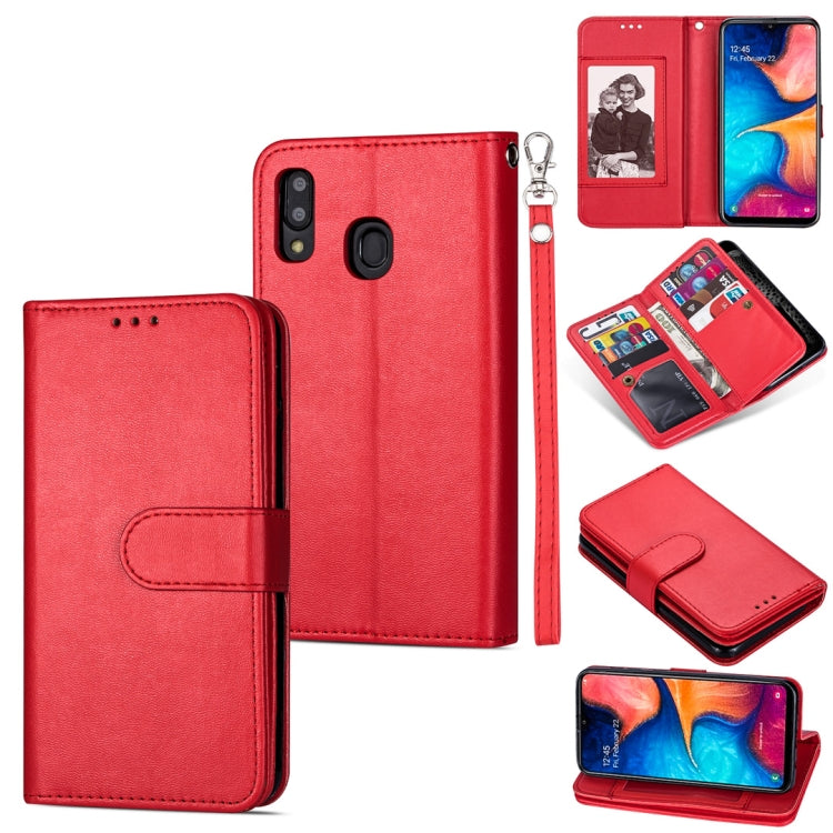 For Huawei P20 Lite Ultra-thin 9 Card Horizontal Flip Leather Case, with Card Slots & Holder & Lanyard