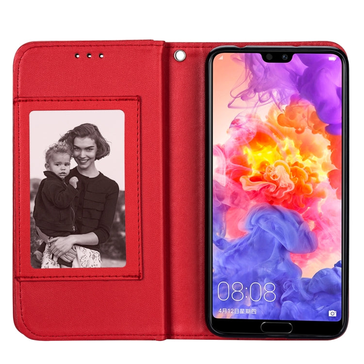 For Huawei P20 Lite Ultra-thin 9 Card Horizontal Flip Leather Case, with Card Slots & Holder & Lanyard