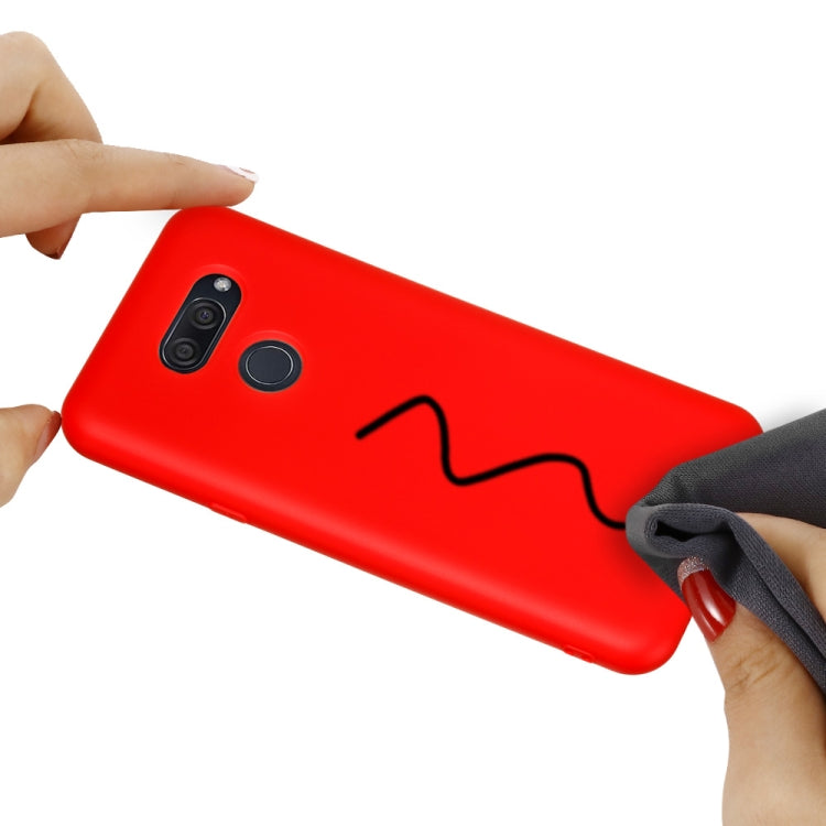 For LG K40S Pure Color Liquid Silicone Shockproof Full Coverage Protective Case