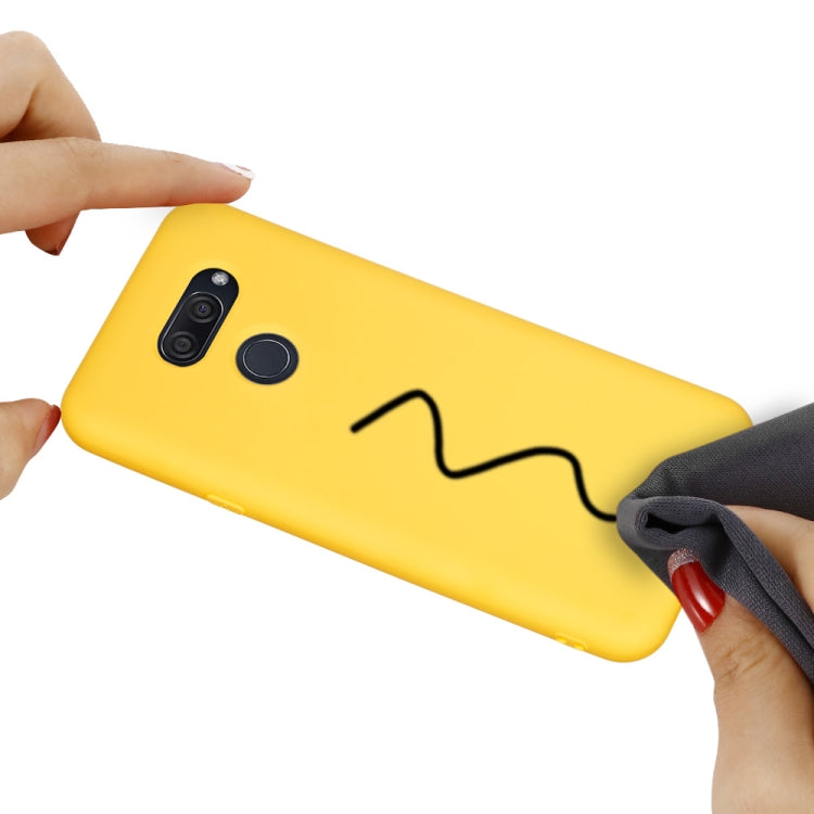 For LG K40S Pure Color Liquid Silicone Shockproof Full Coverage Protective Case