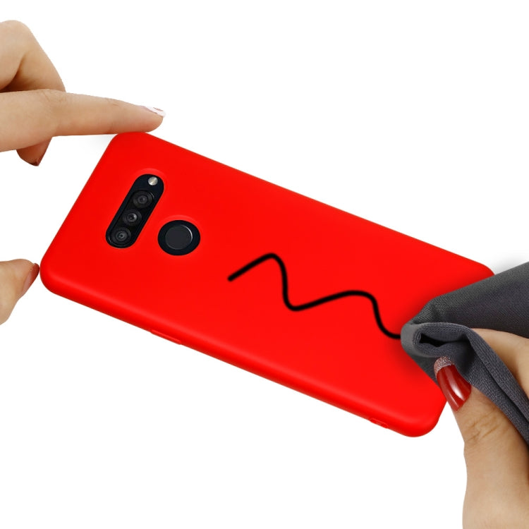 For LG K50S Pure Color Liquid Silicone Shockproof Full Coverage Protective Case