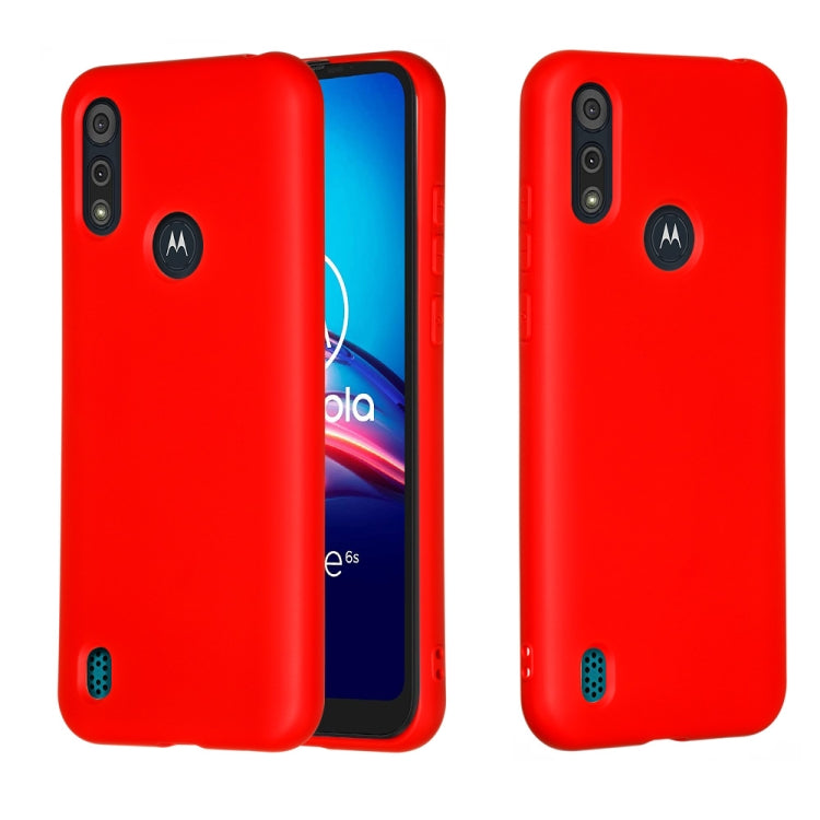 For Motorola Moto E6s (2020) Pure Color Liquid Silicone Shockproof Full Coverage Protective Case