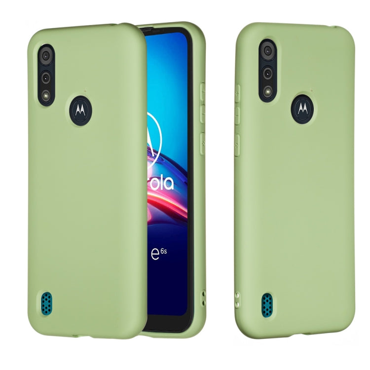 For Motorola Moto E6s (2020) Pure Color Liquid Silicone Shockproof Full Coverage Protective Case