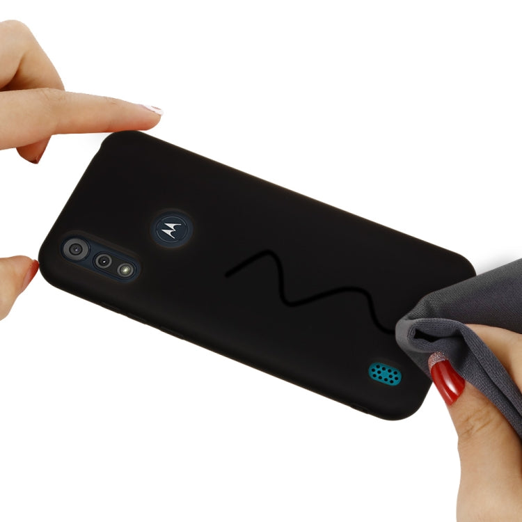 For Motorola Moto E6s (2020) Pure Color Liquid Silicone Shockproof Full Coverage Protective Case