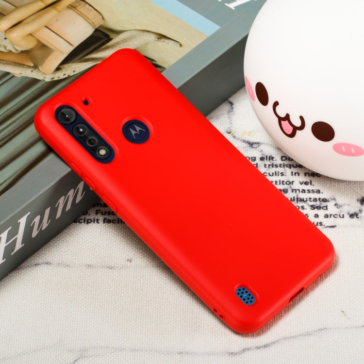 For Motorola Moto G8 Power Pure Color Liquid Silicone Shockproof Full Coverage Protective Case