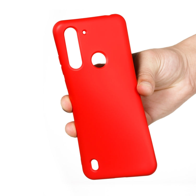 For Motorola Moto G8 Power Pure Color Liquid Silicone Shockproof Full Coverage Protective Case