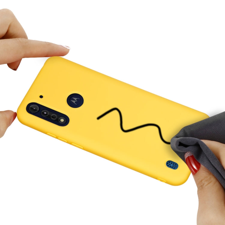 For Motorola Moto G8 Power Pure Color Liquid Silicone Shockproof Full Coverage Protective Case