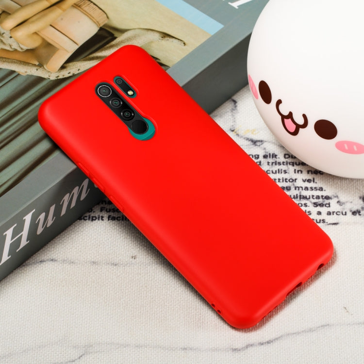 For Xiaomi Redmi 9 Pure Color Liquid Silicone Shockproof Full Coverage Protective Case