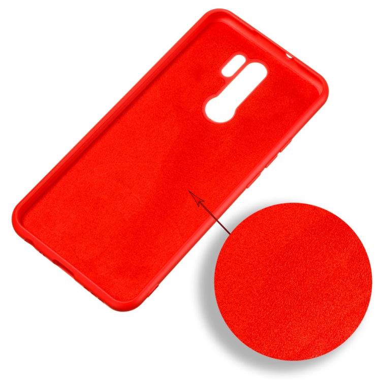 For Xiaomi Redmi 9 Pure Color Liquid Silicone Shockproof Full Coverage Protective Case