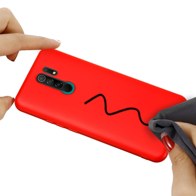 For Xiaomi Redmi 9 Pure Color Liquid Silicone Shockproof Full Coverage Protective Case