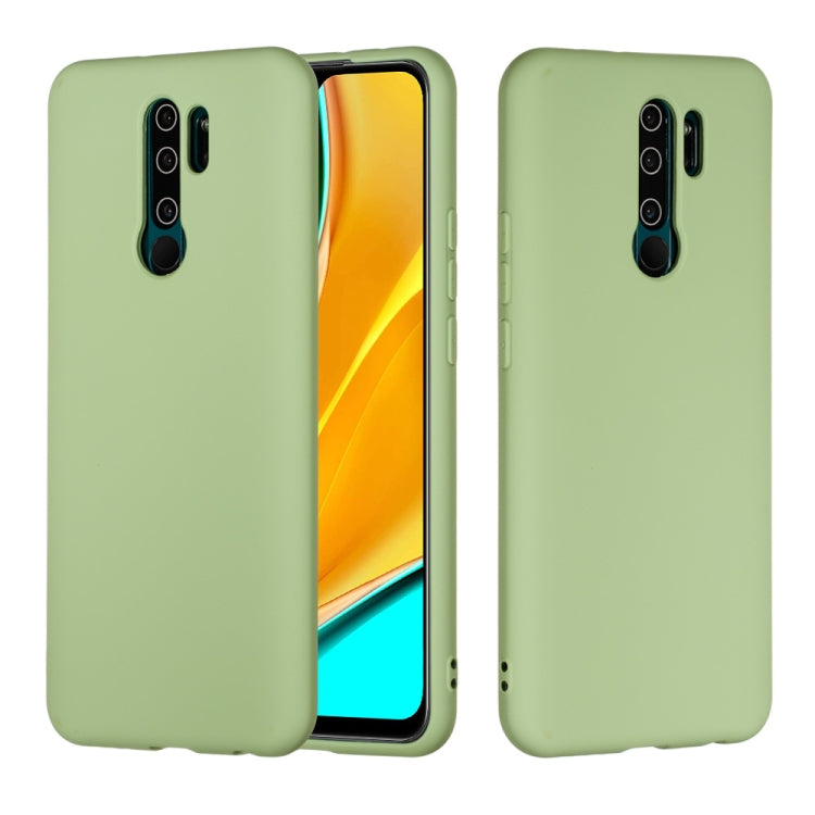 For Xiaomi Redmi 9 Pure Color Liquid Silicone Shockproof Full Coverage Protective Case