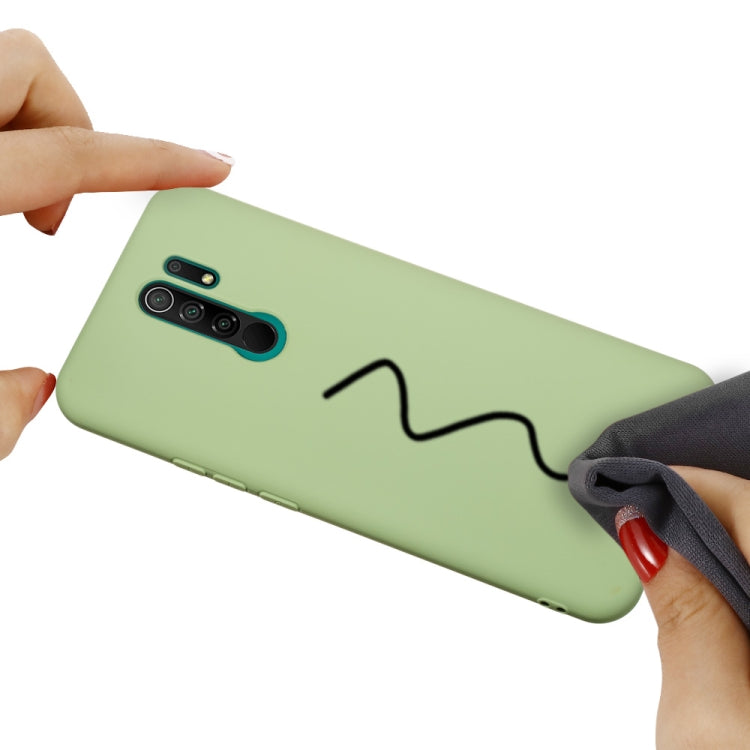 For Xiaomi Redmi 9 Pure Color Liquid Silicone Shockproof Full Coverage Protective Case