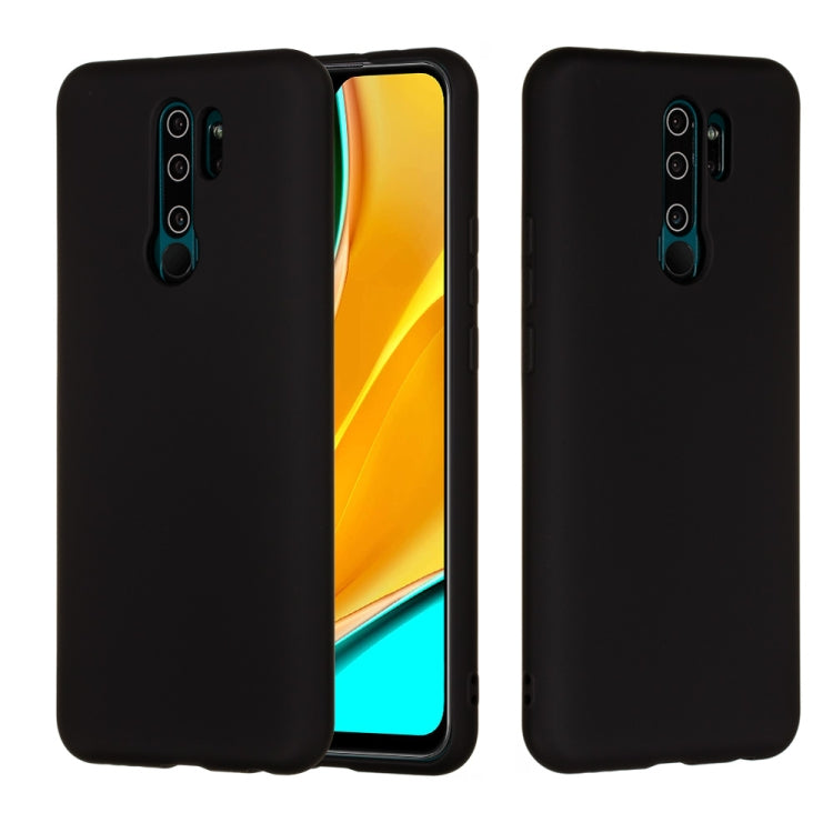 For Xiaomi Redmi 9 Pure Color Liquid Silicone Shockproof Full Coverage Protective Case