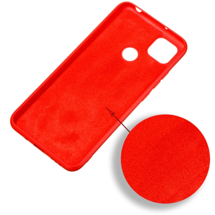 For Xiaomi Redmi 9C Pure Color Liquid Silicone Shockproof Full Coverage Protective Case