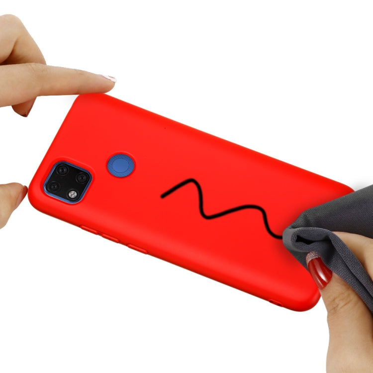 For Xiaomi Redmi 9C Pure Color Liquid Silicone Shockproof Full Coverage Protective Case