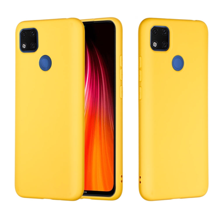 For Xiaomi Redmi 9C Pure Color Liquid Silicone Shockproof Full Coverage Protective Case