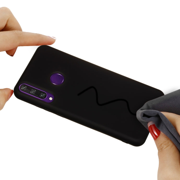 For Huawei Y6p Pure Color Liquid Silicone Shockproof Full Coverage Protective Case