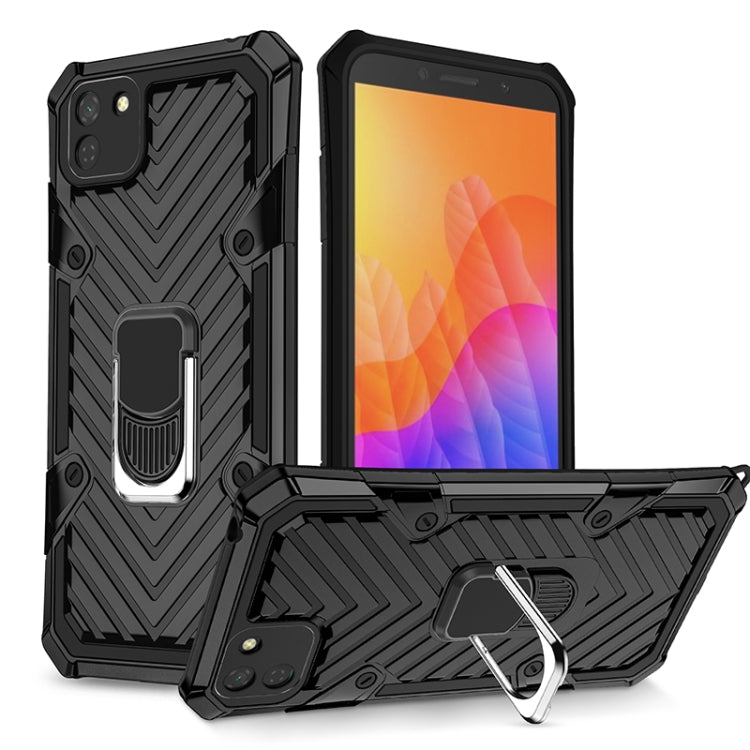 For Huawei Y5p Cool Armor PC + TPU Shockproof Case with 360 Degree Rotation Ring Holder