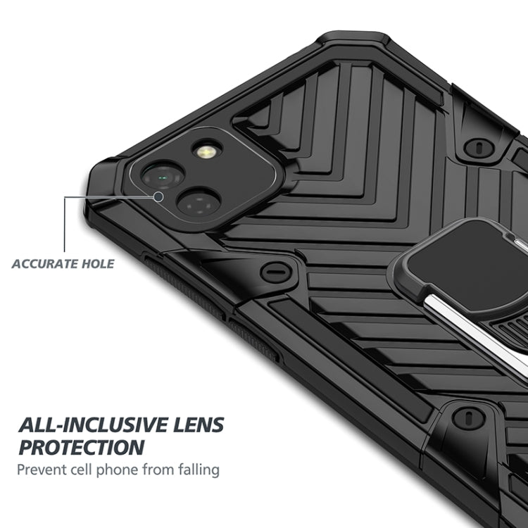 For Huawei Y5p Cool Armor PC + TPU Shockproof Case with 360 Degree Rotation Ring Holder