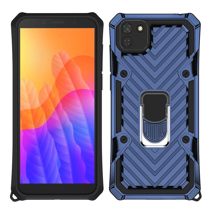 For Huawei Y5p Cool Armor PC + TPU Shockproof Case with 360 Degree Rotation Ring Holder