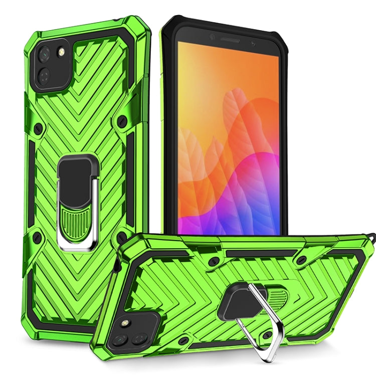For Huawei Y5p Cool Armor PC + TPU Shockproof Case with 360 Degree Rotation Ring Holder