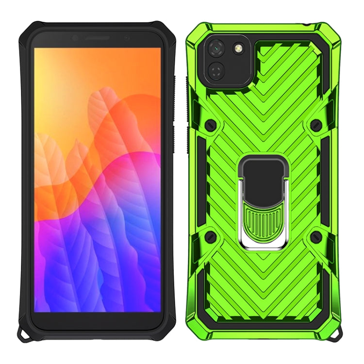 For Huawei Y5p Cool Armor PC + TPU Shockproof Case with 360 Degree Rotation Ring Holder