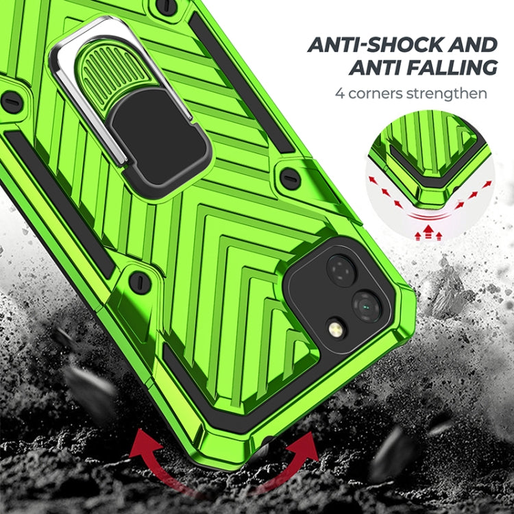 For Huawei Y5p Cool Armor PC + TPU Shockproof Case with 360 Degree Rotation Ring Holder