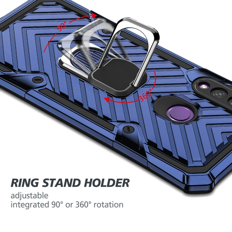 For Huawei Y6p Cool Armor PC + TPU Shockproof Case with 360 Degree Rotation Ring Holder