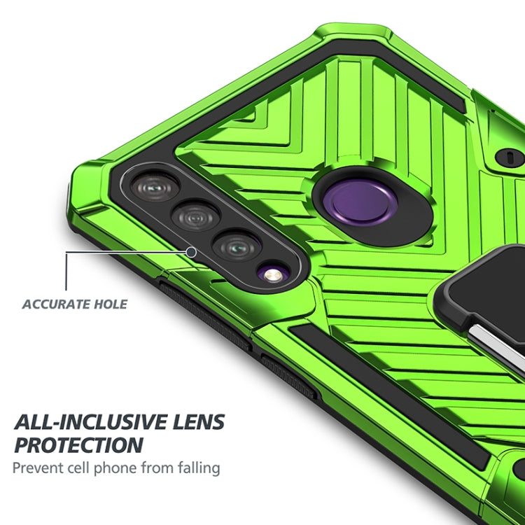 For Huawei Y6p Cool Armor PC + TPU Shockproof Case with 360 Degree Rotation Ring Holder