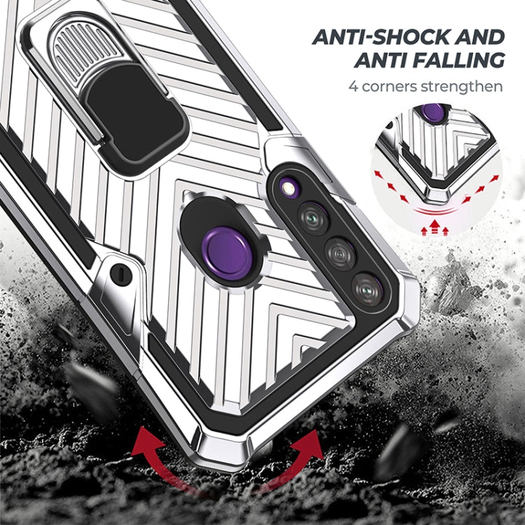 For Huawei Y6p Cool Armor PC + TPU Shockproof Case with 360 Degree Rotation Ring Holder