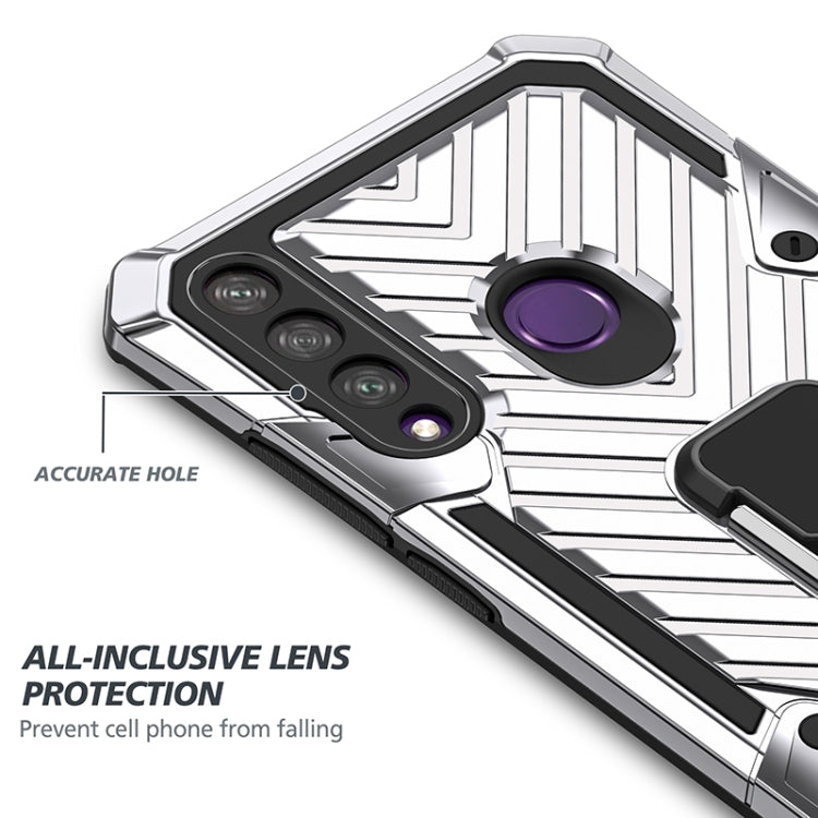 For Huawei Y6p Cool Armor PC + TPU Shockproof Case with 360 Degree Rotation Ring Holder