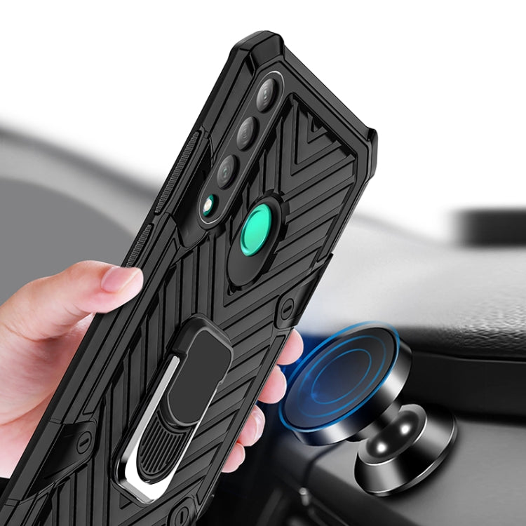 For Huawei Y7p Cool Armor PC + TPU Shockproof Case with 360 Degree Rotation Ring Holder
