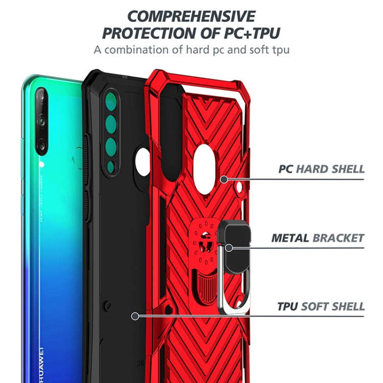 For Huawei Y7p Cool Armor PC + TPU Shockproof Case with 360 Degree Rotation Ring Holder