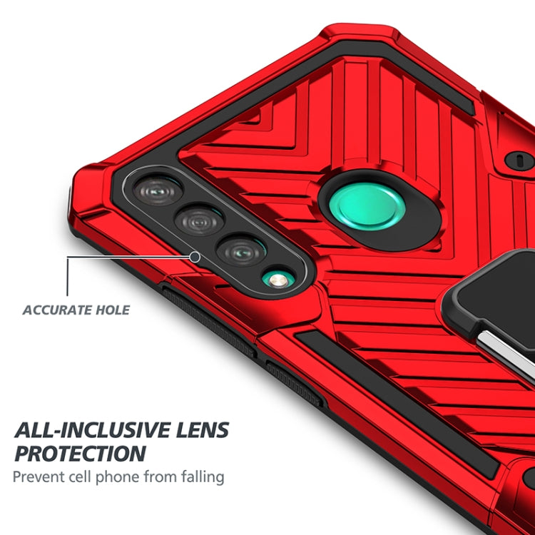 For Huawei Y7p Cool Armor PC + TPU Shockproof Case with 360 Degree Rotation Ring Holder