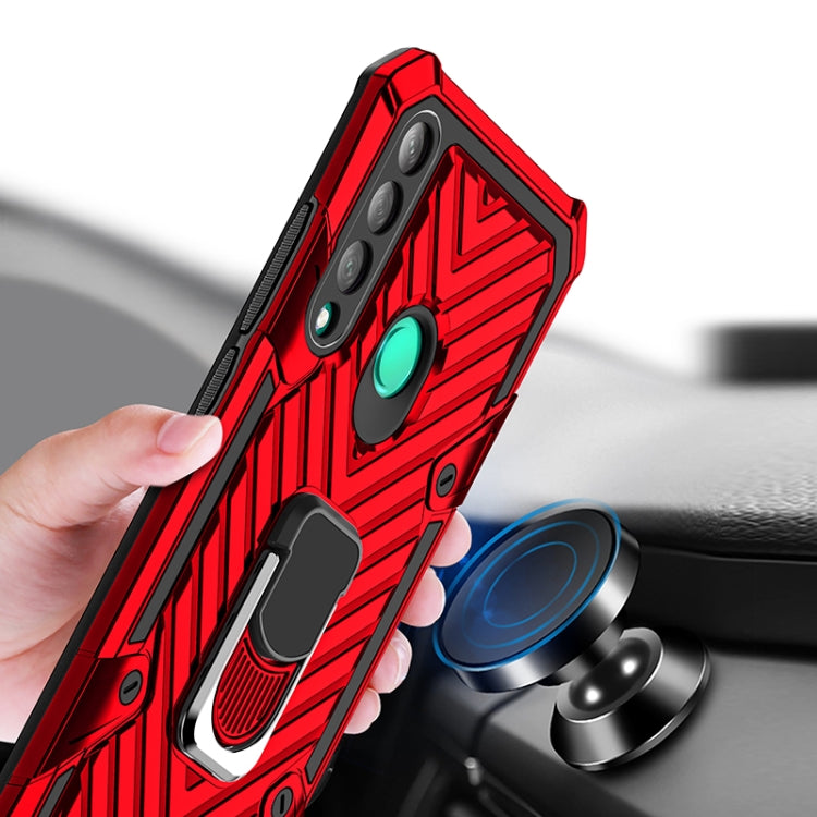 For Huawei Y7p Cool Armor PC + TPU Shockproof Case with 360 Degree Rotation Ring Holder