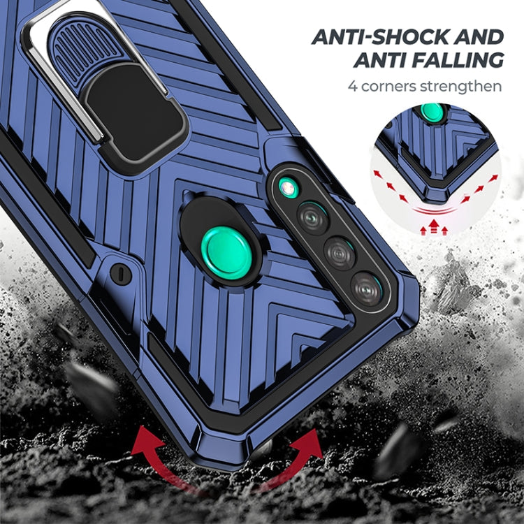 For Huawei Y7p Cool Armor PC + TPU Shockproof Case with 360 Degree Rotation Ring Holder