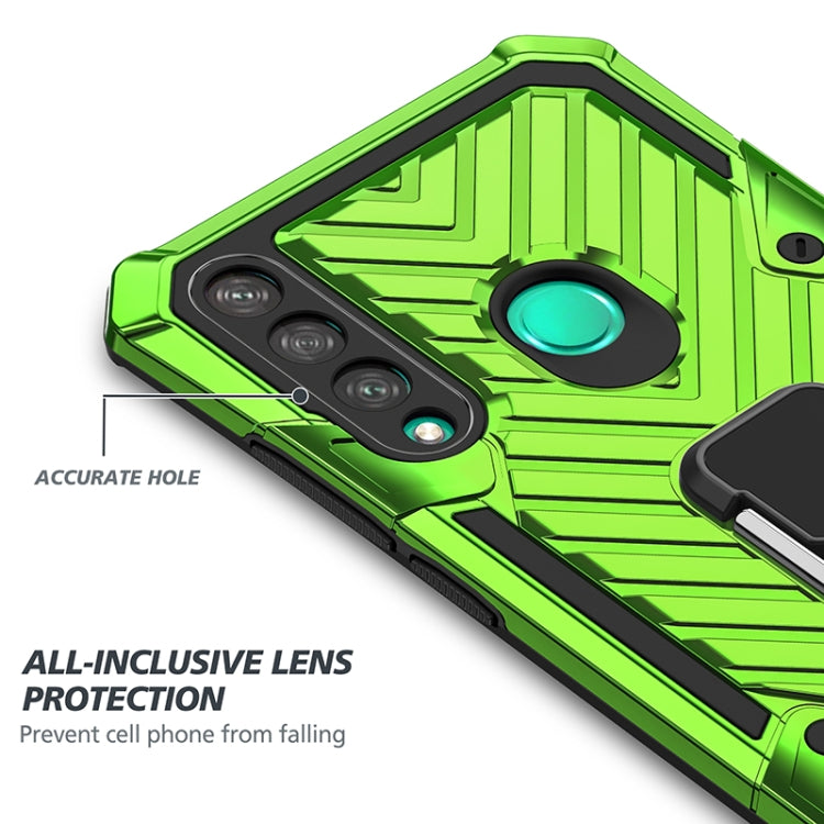 For Huawei Y7p Cool Armor PC + TPU Shockproof Case with 360 Degree Rotation Ring Holder