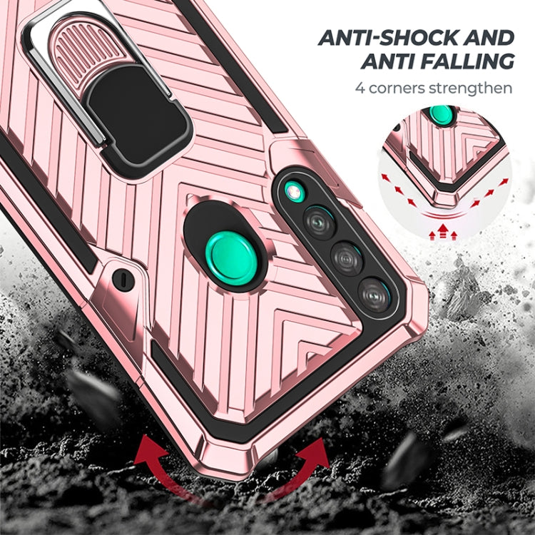 For Huawei Y7p Cool Armor PC + TPU Shockproof Case with 360 Degree Rotation Ring Holder
