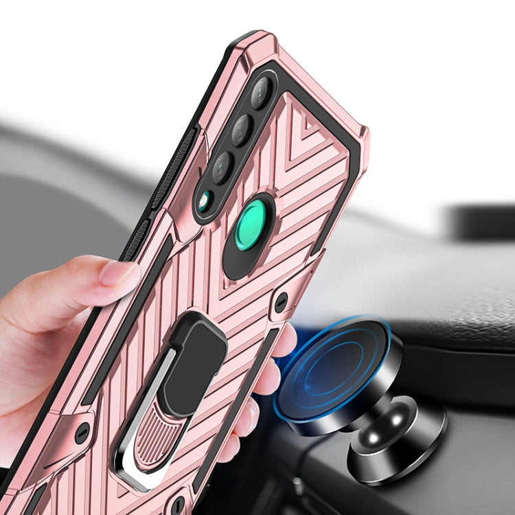 For Huawei Y7p Cool Armor PC + TPU Shockproof Case with 360 Degree Rotation Ring Holder