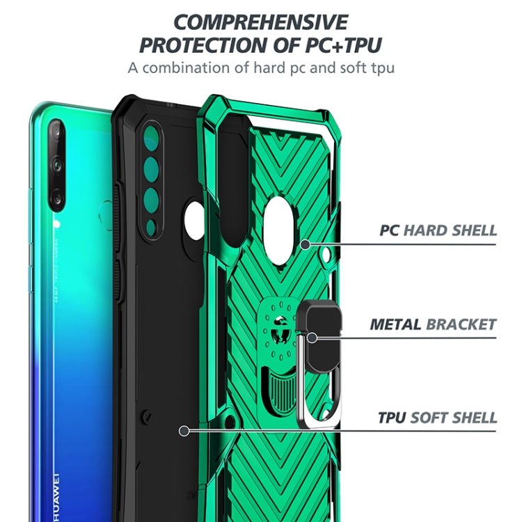 For Huawei Y7p Cool Armor PC + TPU Shockproof Case with 360 Degree Rotation Ring Holder