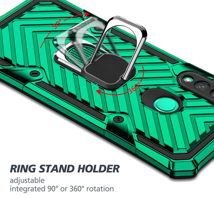 For Huawei Y7p Cool Armor PC + TPU Shockproof Case with 360 Degree Rotation Ring Holder