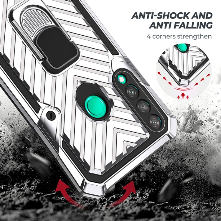 For Huawei Y7p Cool Armor PC + TPU Shockproof Case with 360 Degree Rotation Ring Holder