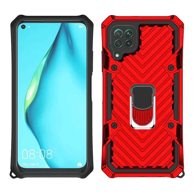 For Huawei P40 lite Cool Armor PC + TPU Shockproof Case with 360 Degree Rotation Ring Holder