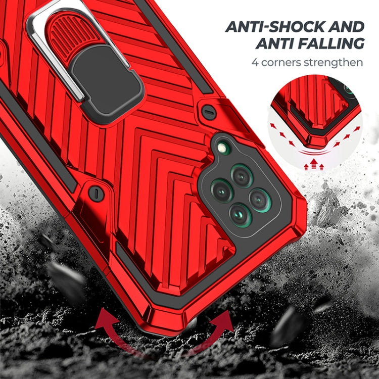 For Huawei P40 lite Cool Armor PC + TPU Shockproof Case with 360 Degree Rotation Ring Holder