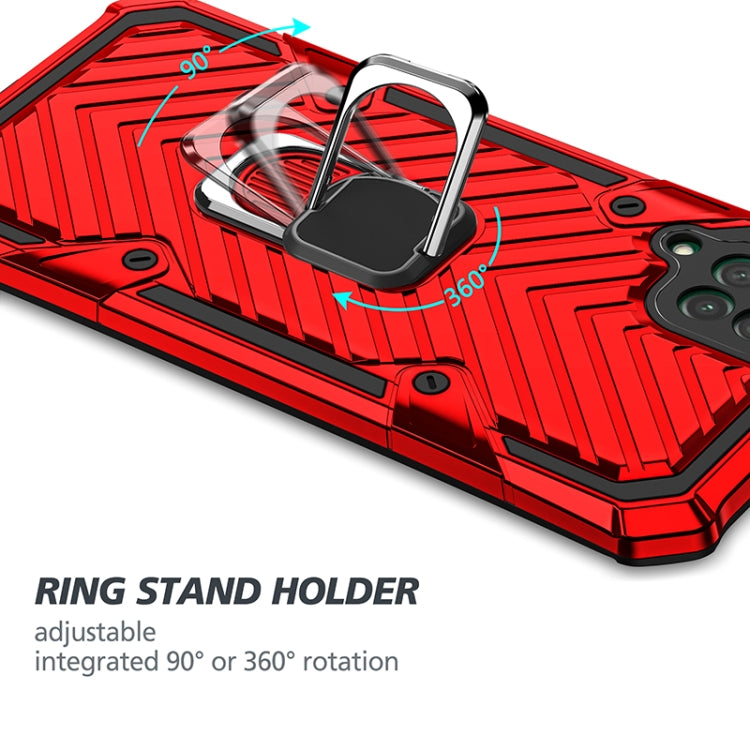 For Huawei P40 lite Cool Armor PC + TPU Shockproof Case with 360 Degree Rotation Ring Holder