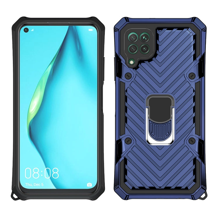 For Huawei P40 lite Cool Armor PC + TPU Shockproof Case with 360 Degree Rotation Ring Holder