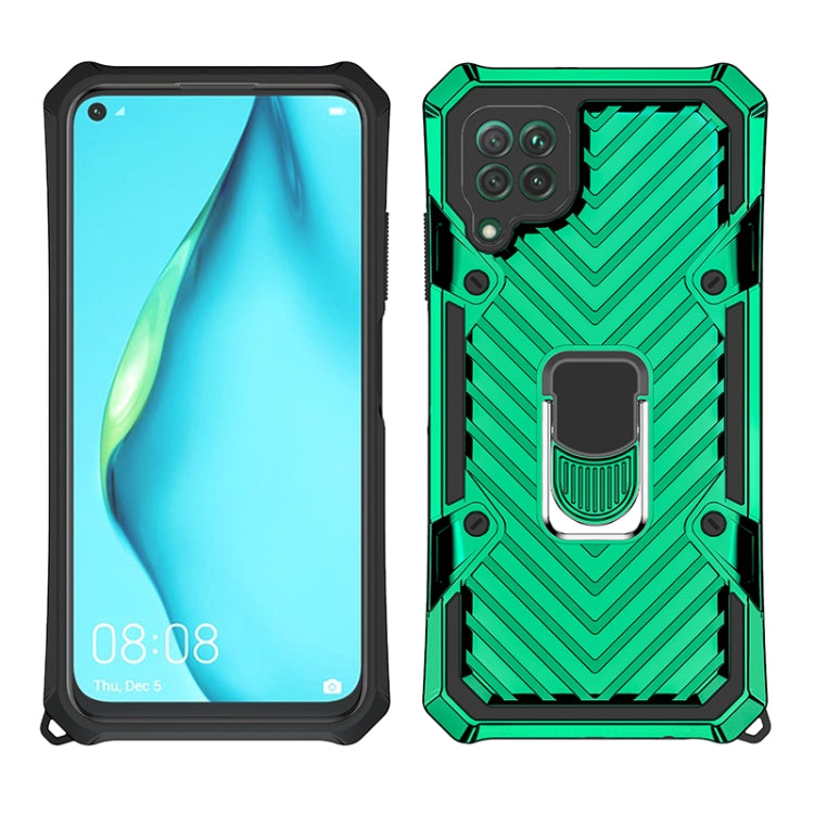 For Huawei P40 lite Cool Armor PC + TPU Shockproof Case with 360 Degree Rotation Ring Holder
