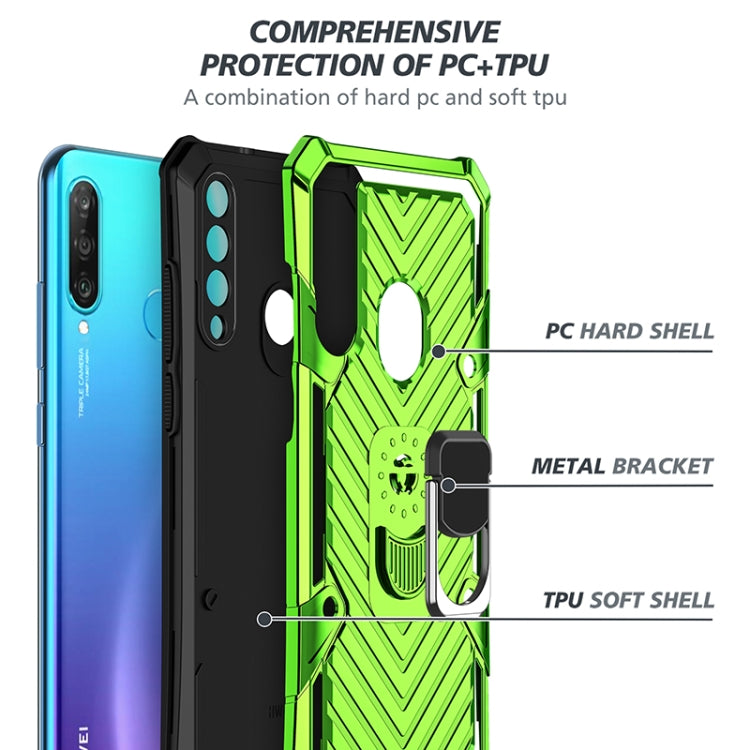 For Huawei P30 lite Cool Armor PC + TPU Shockproof Case with 360 Degree Rotation Ring Holder
